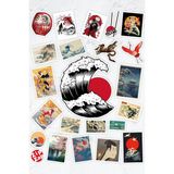 ZipZap Japan Art Japon Telefon Laptop Bullet Journal Yapışkanlı Folyo Sticker Paketi (22 ADET)