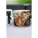 Zipzap Jojo No Kimyou Na Bouken Part Genel Anime Baskılı Seramik Lüks Kupa (1 Adet) T Şeklinde Özel Siyah Kulp Dalga Kulp V3T - Renkli