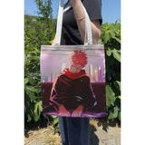 Zipzap Jujutsu Kaisen V4 Yazlık Kışlık Çift Taraflı Kanvas Baskı Bez Çanta Anime Çantası