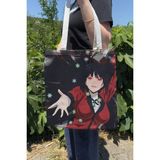Zipzap Kakegurui V2 Yazlık Kışlık Çift Taraflı Kanvas Baskı Bez Çanta Anime Çantası