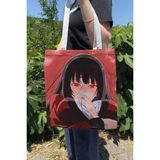 Zipzap Kakegurui V5 Yazlık Kışlık Çift Taraflı Kanvas Baskı Bez Çanta Anime Çantası
