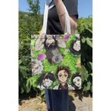 Zipzap Kimetsu No Yaiba V1 Yazlık Kışlık Çift Taraflı Kanvas Baskı Bez Çanta Anime Çantası