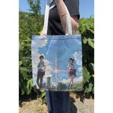 Zipzap Kimi No Na Wa V5 Yazlık Kışlık Çift Taraflı Kanvas Baskı Bez Çanta Anime Çantası
