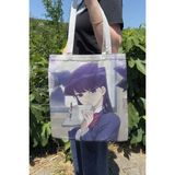 Zipzap Komi Can't Communicate V4 Yazlık Kışlık Çift Taraflı Kanvas Baskı Bez Çanta Anime Çantası