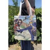 Zipzap Konosuba V2 Yazlık Kışlık Çift Taraflı Kanvas Baskı Bez Çanta Anime Çantası