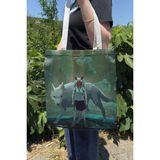 Zipzap Mononoke Hime Miyazaki Ghibli V1 Yazlık Kışlık Çift Taraflı Kanvas Baskı Bez Çanta Anime Çantası
