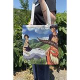 Zipzap Mononoke Hime Miyazaki Ghibli V2 Yazlık Kışlık Çift Taraflı Kanvas Baskı Bez Çanta Anime Çantası