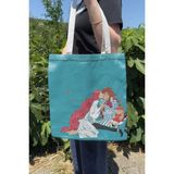 Zipzap Ponyo Miyazaki Ghibli V3 Yazlık Kışlık Çift Taraflı Kanvas Baskı Bez Çanta Anime Çantası