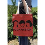 Zipzap Pulp Fiction Ucuz Roman V3 Çift Taraflı Yazlık Kışlık Kanvas Baskı Bez Çanta