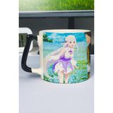 Zipzap Re Zero Anime Baskılı Seramik Lüks Kupa (1 Adet) Özel Siyah Kulp Dalga Kulp V3D - Renkli