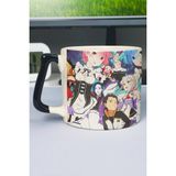 Zipzap Re Zero Anime Baskılı Seramik Lüks Kupa (1 Adet) Özel Siyah Kulp Dalga Kulp V4D - Renkli