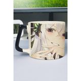 Zipzap Re Zero Anime Baskılı Seramik Lüks Kupa (1 Adet) Özel Siyah Kulp Dalga Kulp V5D - Renkli