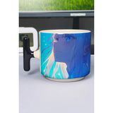 Zipzap Re Zero Anime Baskılı Seramik Lüks Kupa (1 Adet) T Şeklinde Özel Siyah Kulp Dalga Kulp V1T - Renkli