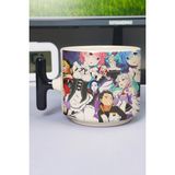 Zipzap Re Zero Anime Baskılı Seramik Lüks Kupa (1 Adet) T Şeklinde Özel Siyah Kulp Dalga Kulp V4T - Renkli