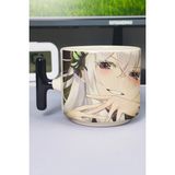 Zipzap Re Zero Anime Baskılı Seramik Lüks Kupa (1 Adet) T Şeklinde Özel Siyah Kulp Dalga Kulp V5T - Renkli