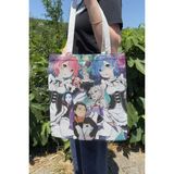 ZipZap Re Zero V4 Yazlık Kışlık Çift Taraflı Kanvas Baskı Bez Çanta Anime Çantası