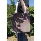 Zipzap Seishun Buta Yarou Wa Bunny Girl Senpai No Yume Wo Minai V5 Yazlık Kışlık Çift Taraflı Kanvas Baskı Bez Çanta Anime Çantası
