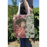 Zipzap Spirited Away V1 Yazlık Kışlık Çift Taraflı Kanvas Baskı Bez Çanta Anime Çantası