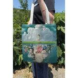 Zipzap Spirited Away V5 Yazlık Kışlık Çift Taraflı Kanvas Baskı Bez Çanta Anime Çantası