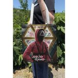 Zipzap Squid Game V1 Çift Taraflı Yazlık Kışlık Kanvas Baskı Bez Çanta Dizi Film