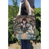 Zipzap Steins;gate V5 Yazlık Kışlık Çift Taraflı Kanvas Baskı Bez Çanta Anime Çantası