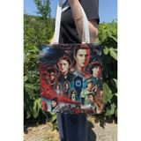 Zipzap Stranger Things 2 V1 Çift Taraflı Yazlık Kışlık Kanvas Baskı Bez Çanta Dizi Film