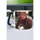 Zipzap Tokyo Ghoul Anime Baskılı Seramik Lüks Kupa (1 Adet) Özel Siyah Kulp Dalga Kulp V3D - Renkli
