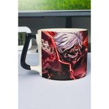 Zipzap Tokyo Ghoul Anime Baskılı Seramik Lüks Kupa (1 Adet) Özel Siyah Kulp Dalga Kulp V5D - Renkli