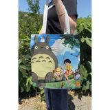 Zipzap Totoro V2 Yazlık Kışlık Çift Taraflı Kanvas Baskı Bez Çanta Anime Çantası