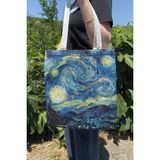 ZipZap Van Gogh V2 Çift Taraflı Yazlık Kışlık Kanvas Baskı Bez Çanta