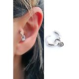 Zirkon Taş Detaylı 925 Ayar Gümüş Tragus Kıkırdak Helix Halka Piercing
