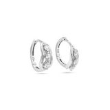 Zirkon Taşlı Diamond Simple Style Halka Kadın Gümüş Küpe 17 Mm