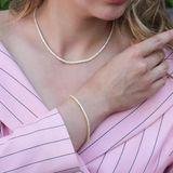 Zirkon Taşlı Gold Kaplama Su Yolu Gümüş Set