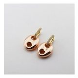 Zirkon Taşlı Rose Gold Metalik Düğme Gümüş Küpe