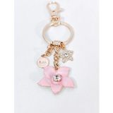 Zirkon Taşlı Yıldız ve Çiçek Figürlü Rose Gold Lüks Anahtarlık & Çanta Aksesuarı