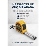 Zirve Alüminyum 5 Metre X 25 Mm Şerit Metre Darbeye Dayanıklı Kilitli Oto Kilitli Mezura Ölçüm Aleti