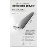Zirve Alüminyum Alüminyum 6 cm Kapı Eşik Profili 90 cm'ye Kadar Özel Ölçü Parke Kapı Altı Çıtası Kendinden Yapışkanlı