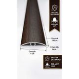 Zirve Alüminyum Geniş Ekstra Kalın Ceviz Renkli PVC Kaplamalı Kapı Eşik Profili Parke Kapı Altı Çıtası Alüminyum 90 cm x 4 cm