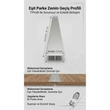 Zirve Alüminyum Kapı Eşik Profili Parke Kapı Altı Çıtası T Model 2.5cm x 8mm Alüminyum Gri 90 cm'ye Kadar Özel Ölçü