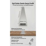 Zirve Alüminyum Kapı Eşik Profili Parke Kapı Altı Çıtası T Model Alüminyum Gri 85cm x 2.5cm x 8mm Özel Ölçü