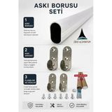 Zirve Alüminyum Oval Alüminyum 150 Cm'ye Kadar Özel Ölçü Dolap İçi Askı Borusu 2 Adet Flanş Vidaları