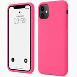 ZİRVE iPhone 11 İle Uyumlu Kılıf İçi Kadife Yüksek Kalite Tam Uyum İLAS Yumuşak Silikon Telefon Kılıfı Neon Pembe