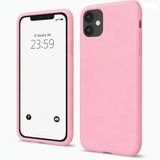 ZİRVE iPhone 11 İle Uyumlu Kılıf İçi Kadife Yüksek Kalite Tam Uyum İLAS Yumuşak Silikon Telefon Kılıfı Şeker Pembe
