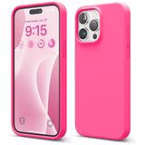 ZİRVE iPhone 13 Pro Max İle Uyumlu Kılıf İçi Kadife Yüksek Kalite Tam Uyum İLAS Yumuşak Silikon Telefon Kılıfı Neon Pembe
