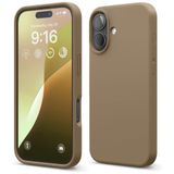 ZİRVE iPhone 16 İle Uyumlu Kılıf İçi Kadife Yüksek Kalite Tam Uyum İLAS Yumuşak Silikon Telefon Kılıfı Kahverengi