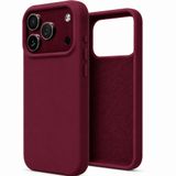 ZİRVE iPhone 17 Pro İle Uyumlu Kılıf İçi Kadife Yüksek Kalite Tam Uyum İLAS Yumuşak Silikon Telefon Kılıfı Bordo
