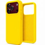 ZİRVE iPhone 17 Pro İle Uyumlu Kılıf İçi Kadife Yüksek Kalite Tam Uyum İLAS Yumuşak Silikon Telefon Kılıfı Sarı