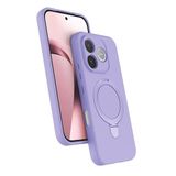 ZİRVE TREND Huawei Honor 600 Lite ile Uyumlu Kılıf Regal Magsafe ile Uyumlu Kablosuz Şarj Özellikli Stand Olabilen Yüksek Kalite Telefon Kılıfı Lila