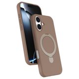 ZİRVE TREND iPhone 17 ile Uyumlu Kılıf Regal Magsafe ile Uyumlu Kablosuz Şarj Özellikli Stand Olabilen Yüksek Kalite Telefon Kılıfı Çöl Titanyum