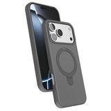 ZİRVE TREND iPhone 17 Pro Max ile Uyumlu Kılıf Regal Magsafe ile Uyumlu Kablosuz Şarj Özellikli Stand Olabilen Yüksek Kalite Telefon Kılıfı Titan Gri